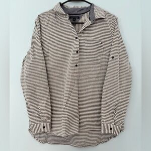 Tommy Hilfiger Womens Striped Pullover Blouse Top Blue White Size Large